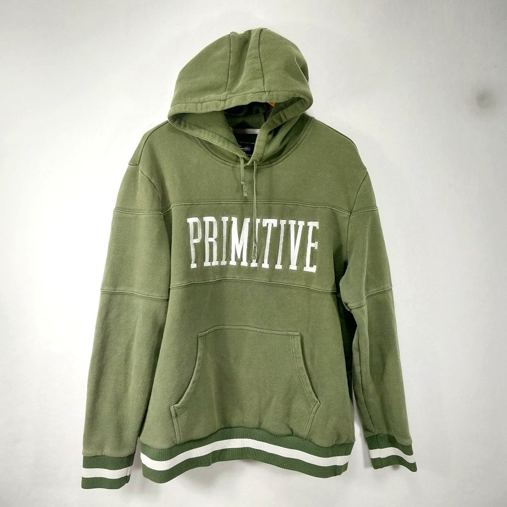 Primitive Hoodie Sweater Mens XL Army Green Skateboard Pullover Logo Spell out